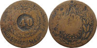 BRAZIL 40 REIS OVER 80 REIS PEDRO I. (1822-1831) -