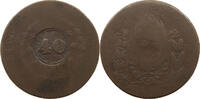 BRAZIL 40 REIS OVER 80 REIS PEDRO I. (1822-1831) -