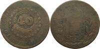 BRAZIL 40 REIS OVER 80 REIS PEDRO I. (1822-1831) -
