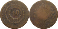 BRAZIL 40 REIS OVER 80 REIS PEDRO I. (1822-1831) -