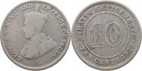 STRAITS SETTLEMENTS 10 CENTS George V. (1910-1936) -