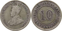 STRAITS SETTLEMENTS 10 CENTS George V. (1910-1936) -