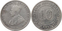 STRAITS SETTLEMENTS 10 CENTS George V. (1910-1936) -