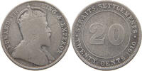 STRAITS SETTLEMENTS 20 CENTS Edward VII., 1901 - 1910 -