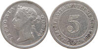 STRAITS SETTLEMENTS 5 CENTS Victoria 1837-1901 -