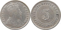 STRAITS SETTLEMENTS 5 CENTS Edward VII., 1901 - 1910 -