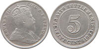 STRAITS SETTLEMENTS 5 CENTS Edward VII., 1901 - 1910 -
