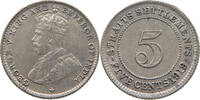 STRAITS SETTLEMENTS 5 CENTS George V. (1910-1936) -