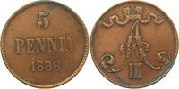 FINLAND 5 PENNIÄ Alexander III. (1881-1894) -