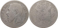 BELGIUM Leopold II. 1865-1909 2 FRANCS 1866 S
