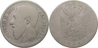 BELGIUM 2 FRANCS 1867 Leopold II. 1865-1909 S 13.88 £  +  5.20 £ shipping