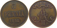 FINLAND 5 PENNIÄ Alexander III. (1881-1894) -