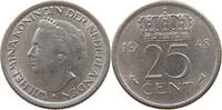 NETHERLANDS 25 CENTS Wilhelmina 1890-1948 -