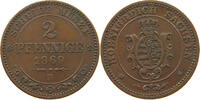 SACHSEN ALBERTINISCHE LINIE 2 PFENNIG Johann 1854-1873 -