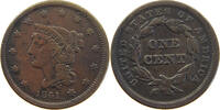 UNITED STATES OF AMERICA LARGE CENT Braided Hair -