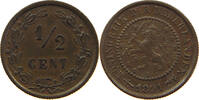 NETHERLANDS 1/2 CENT Wilhelmina 1890-1948 -