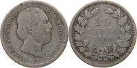 NETHERLANDS 25 CENTS Willem III. 1849-1890 NO DOT RARE -