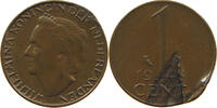 NETHERLANDS CENT Wilhelmina 1890-1948 PLANCHET ERROR -