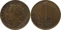 NETHERLANDS CENT Wilhelmina 1890-1948 MINTING ERROR OVERSTRUCK -