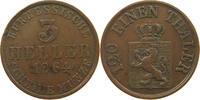 HESSEN KASSEL 3 HELLER Friedrich Wilhelm I. 1847-1866 -