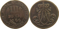 MÜNSTER BISTUM 3 PFENNIG Clemens August v. Bayern, 1719-1761. -