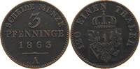 BRANDENBURG PREUSSEN 3 PFENNIG 1863 A Wilhelm I. (1861-1888) S-SS 6.94 £  +  5.20 £ shipping