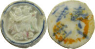 SIAM THAILAND TOKEN Siamese Gambling token Porzellan, PORCELAIN -