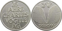 SCHWEIZ MEDAILLE 1980 CHARLES V&Ouml;GELE AG 1955-1980 SILVER VZ 60.11 &pound;  +  8.58 &pound; shipping