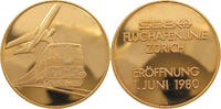 SCHWEIZ MEDAILLE 1980 SBB FLUGHAFENLINIE Z&Uuml;RICH ER&Ouml;FFNUNG UNC 8.59 &pound;  +  8.58 &pound; shipping