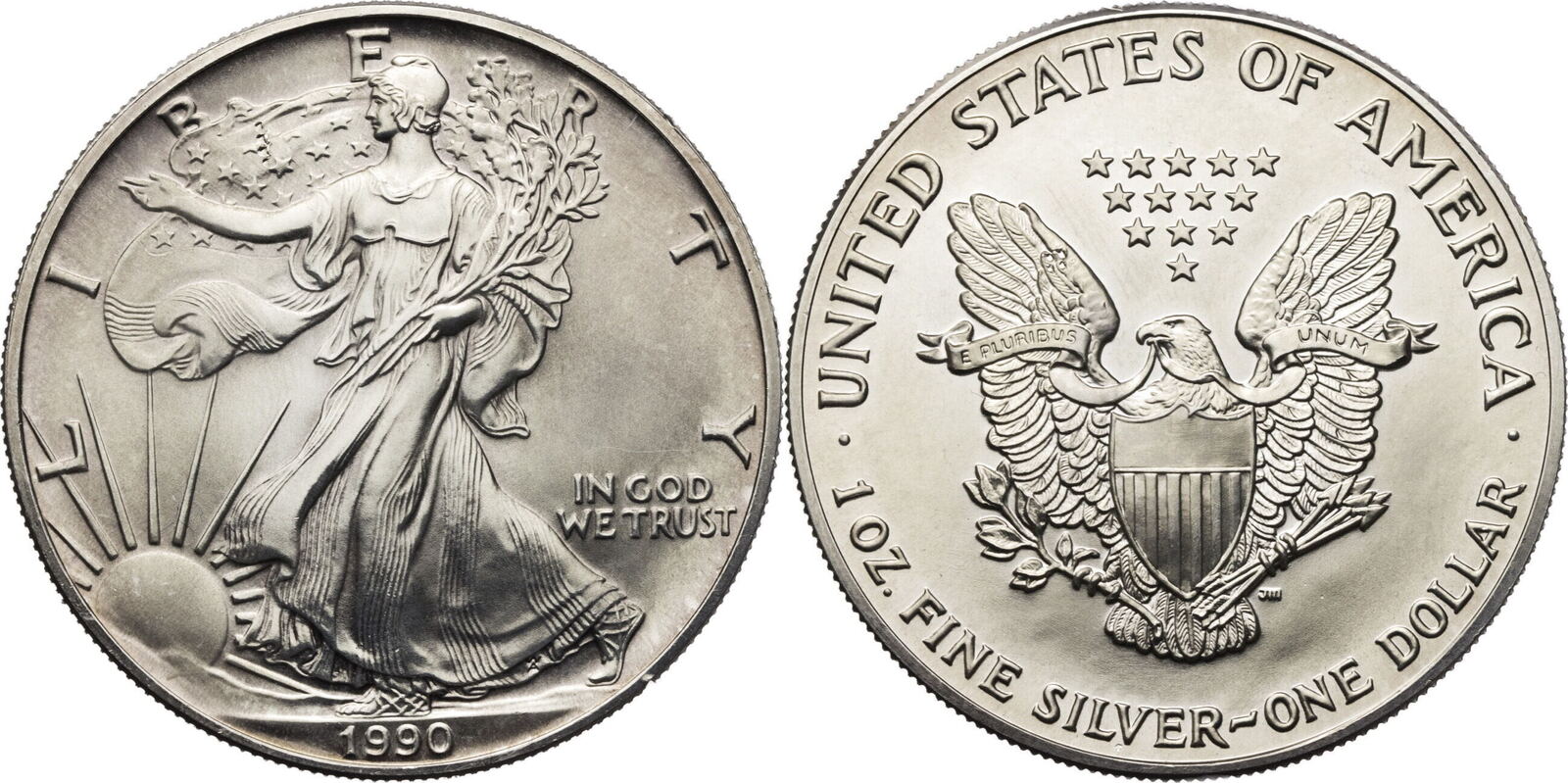 USA 1 Dollar 1990 American Silver Eagle Kursm nze 1986 EF