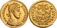 Römische Kaiserzeit Solidus 378-383 n. Chr. Theodosius I., Mediolanum, Büste / VICTORIA AVGG, Kaiser