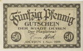 Düben 50 Pfennig Gutschein der Stadt -