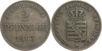 Sachsen, Königreich 2 Pfennige Bernhard Erich Freund (1803-1866) - Kursmünze (1860-1866) -