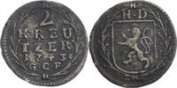 Hessen-Darmstadt, Landgrafschaft 2 Kreutzer Ludwig VIII. (1739-1768) - Kursmünze (1741-1744) -