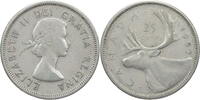 Kanada 25 Cents 1957 Elisabeth II. (1952-2022) - Kursmünze s-ss 8.68 £ Tax included +  8.68 £ shipping