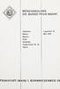 Frankfurt Literatur Dr. Busso Peus Nachfolger - Lagerliste 15 -