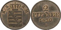 Sachsen, Albertinische Linie 2 Pfennig Friedrich August II. (1836-1854) -