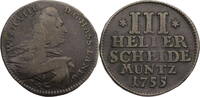 Hessen-Kassel 3 Heller 1755 Wilhelm VIII. (1751-1760) s-ss 17.32 £ Tax included +  8.66 £ shipping