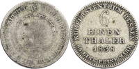 Hessen-Kassel 1/6 Taler 1838 Wilhelm II. (1821-1847) s-ss 17.32 £ Tax included +  8.66 £ shipping