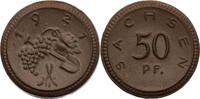 Sachsen 50 Pfennig 1921 Notmünzen aus Böttger-Steinzeug vz 5.21 £ Tax included +  8.68 £ shipping