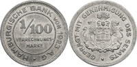 Hamburg, Stadt 1/100 Verrechnungsmark Hamburgische Bank von 1923 AG -
