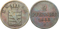 Sachsen, Albertinische Linie 2 Pfennig Johann I. (1854-1873) - Kursmünze (1855-1859) -