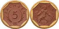 Sachsen 5 Mark 1921 Notmünze aus Böttgersteinzeug vz 17.35 £ Tax included +  8.68 £ shipping
