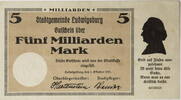 Ludwigsburg 5000000000 Mark 1.10.1923 Gutschein über Fünf Milliarden Mar... 8.68 £ Tax included +  8.68 £ shipping
