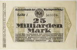 Rheinprovinz 25000000000 Mark Serienbanknote -