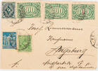 Deutschland, Weimarer Republik Brief Brief von Nürnberg nach Augsburg, frankiert mit 6 Briefmarken zu 970 Mark -