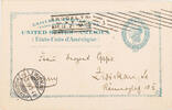 USA, Hoboken, New Jersey Postkarte Postkarte von Hoboken nach Zwickau (Sachsen), Briefmarke 2 Cents -