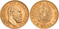 Kaiserreich, Württemberg 5 Mark Karl (1864-1891) - Kursmünze (1877-1878) -
