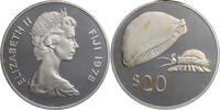 Fidschi 20 Dollar Rettet die Tierwelt: Goldene Kaurischnecke / Elisabeth II. -