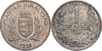 Ungarn, K&ouml;nigreich 1 Peng&ouml; 1938 BP Kursm&uuml;nze (1926-1939) ss+ 17.09 &pound;  +  12.82 &pound; shipping